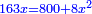 \scriptstyle{\color{blue}{163x=800+8x^2}}