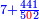 \scriptstyle{\color{blue}{7+\frac{441}{5{\color{red}{0}}2}}}