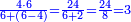 \scriptstyle{\color{blue}{\frac{4\sdot6}{6+\left(6-4\right)}=\frac{24}{6+2}=\frac{24}{8}=3}}