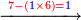 \scriptstyle\xrightarrow{{\color{red}{7-\left({\color{blue}{1}}\times6\right)=}}{\color{blue}{1}}}