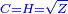 \scriptstyle{\color{blue}{C=H=\sqrt{Z}}}