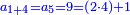 \scriptstyle{\color{blue}{a_{1+4}=a_5=9=\left(2\sdot4\right)+1}}