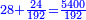 \scriptstyle{\color{blue}{28+\frac{24}{192}=\frac{5400}{192}}}