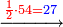 \scriptstyle\xrightarrow{\scriptstyle{\color{red}{\frac{1}{2}\sdot54=}}{\color{blue}{27}}}