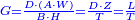 \scriptstyle{\color{blue}{G=\frac{D\sdot\left(A\sdot W\right)}{B\sdot H}=\frac{D\sdot Z}{T}=\frac{L}{T}}}