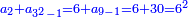 \scriptstyle{\color{blue}{a_2+a_{3^2-1}=6+a_{9-1}=6+30=6^2}}