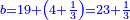 \scriptstyle{\color{blue}{b=19+\left(4+\frac{1}{3}\right)=23+\frac{1}{3}}}