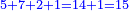 \scriptstyle{\color{blue}{5+7+2+1=14+1=15}}