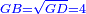 \scriptstyle{\color{blue}{GB=\sqrt{GD}=4}}