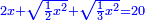 \scriptstyle{\color{blue}{2x+\sqrt{\frac{1}{2}x^2}+\sqrt{\frac{1}{3}x^2}=20}}
