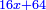 \scriptstyle{\color{blue}{16x+64}}