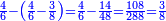 \scriptstyle{\color{blue}{\frac{4}{6}-\left(\frac{4}{6}-\frac{3}{8}\right)=\frac{4}{6}-\frac{14}{48}=\frac{108}{288}=\frac{3}{8}}}