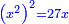 \scriptstyle{\color{blue}{\left(x^2\right)^2=27x}}