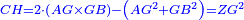 \scriptstyle{\color{blue}{CH=2\sdot\left(AG\times GB\right)-\left(AG^2+GB^2\right)=ZG^2}}
