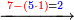 \scriptstyle\xrightarrow{{\color{red}{7-\left({\color{blue}{5}}\sdot1\right)}}={\color{blue}{2}}}