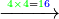 \scriptstyle\xrightarrow{{\color{Green}{4\times4}}={\color{green}{1}}{\color{blue}{6}}}