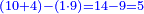 \scriptstyle{\color{blue}{\left(10+4\right)-\left(1\sdot9\right)=14-9=5}}