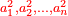 \scriptstyle{\color{red}{a_1^2,a_2^2,\ldots,a_n^2}}