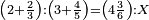 \scriptstyle\left(2+\frac{2}{3}\right):\left(3+\frac{4}{5}\right)=\left(4\frac{3}{6}\right):X