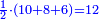 \scriptstyle{\color{blue}{\frac{1}{2}\sdot\left(10+8+6\right)=12}}