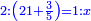 \scriptstyle{\color{blue}{2:\left(21+\frac{3}{5}\right)=1:x}}