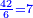 \scriptstyle{\color{blue}{\frac{42}{6}=7}}